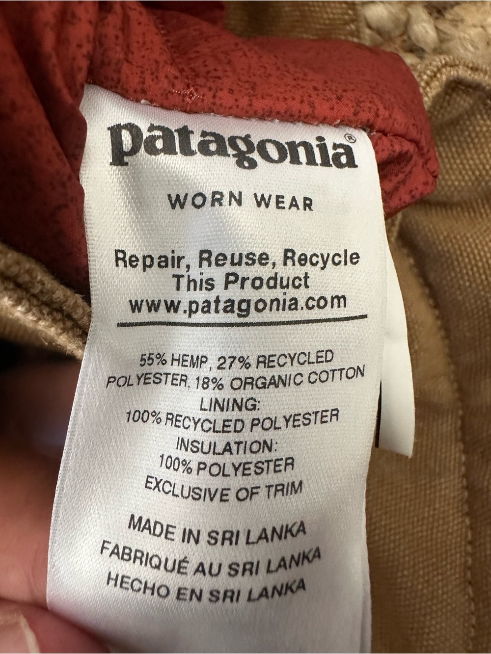 $300 Patagonia Brown Field Jacket with Light Tan Corduroy Collar - Picture 5 of 7